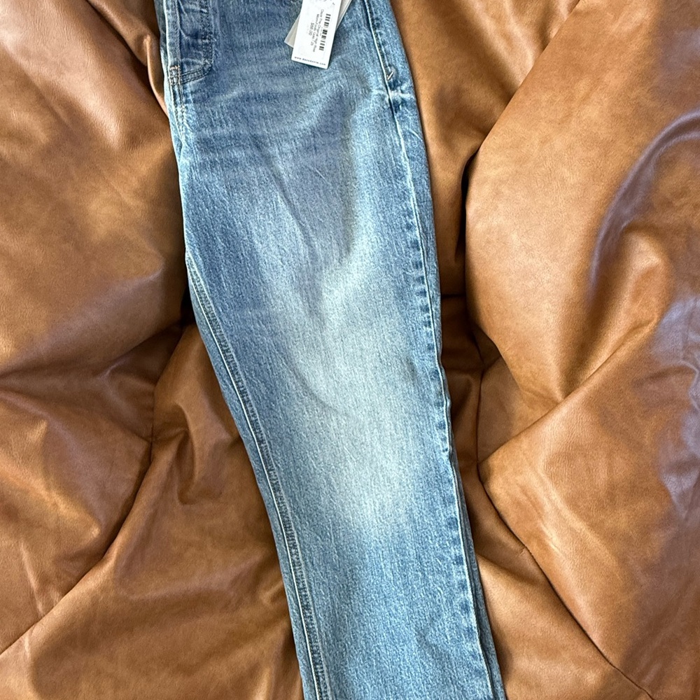Blue Straight Leg Jeans Classic Denim
